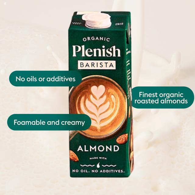 Plenish 1L Long Life Dairy Free Organic Barista Almond Drink - gallery image 2
