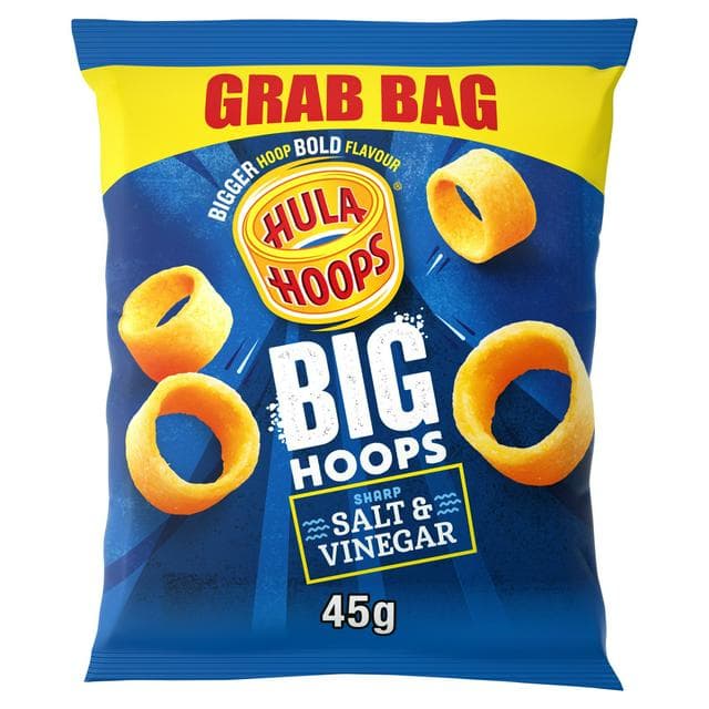 Hula Hoops Salt & Vinegar Flavour Big Hoops Sharp 45g - gallery image 1
