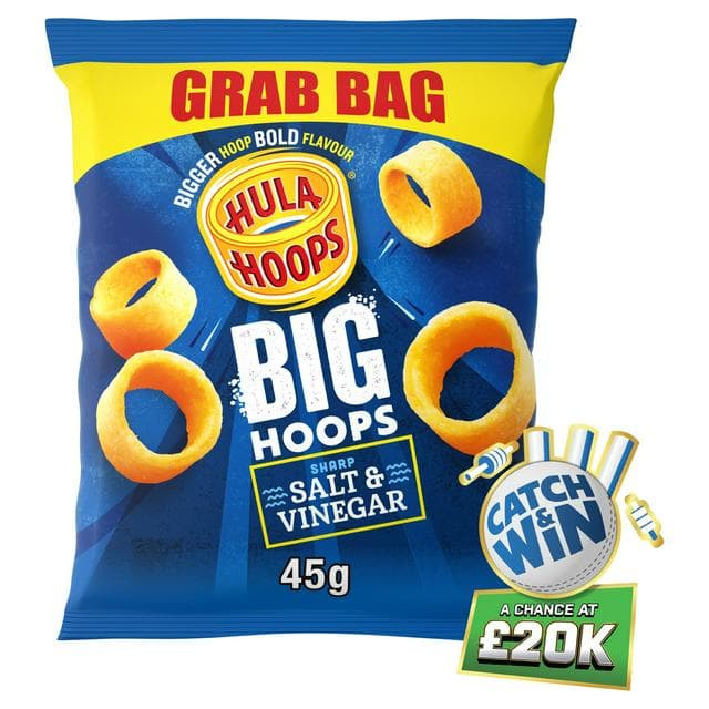 Hula Hoops Salt & Vinegar Flavour Big Hoops Sharp 45g - gallery image 1