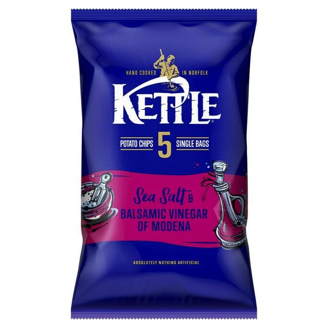 Kettle Sea Salt & Balsamic Vinegar of Modena Potato Chips x5 25g - gallery image 1