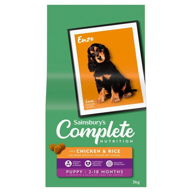 Sainsbury's Puppy Complete Nutrition with Chicken & Rice 3kg - gallery image 1