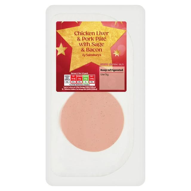 Sainsbury's 100g Chicken Liver & Pork Pate with Sage & Bacon - gallery image 1