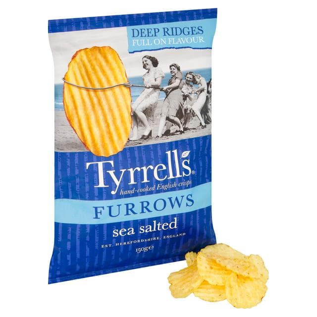 Tyrrells Furrows Sea Salted Sharing Crisps 150g - gallery image 2
