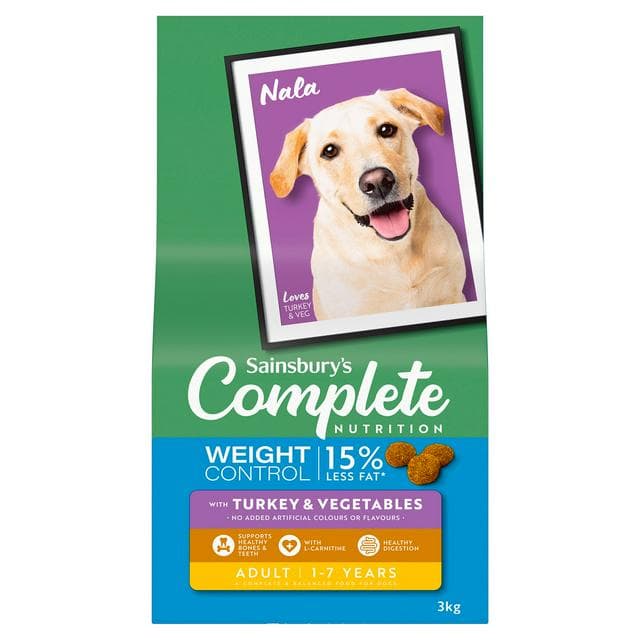 Sainsbury's 3kg Complete Nutrition Weight Control  Adult 1 - 7 Years with Turkey & Vegetables - gallery image 1