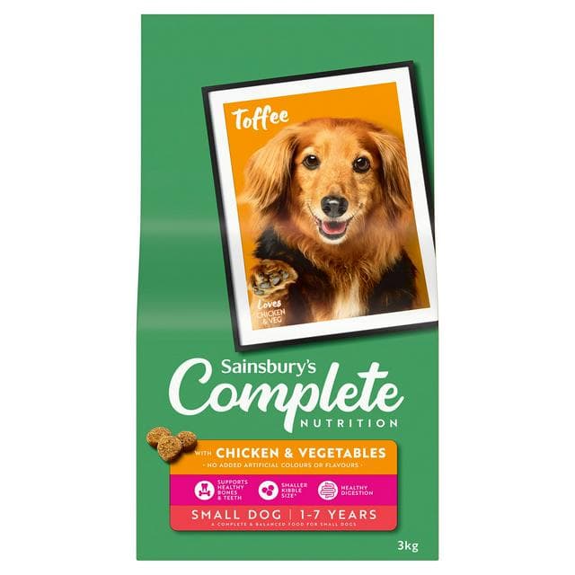 Sainsbury's Adult Complete Nutrition Small Dog with Chicken & Vegetables 3kg - gallery image 1