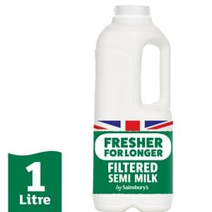 Sainsbury’s 1L Fresher For longer Filtered Semi Skimmed Milk