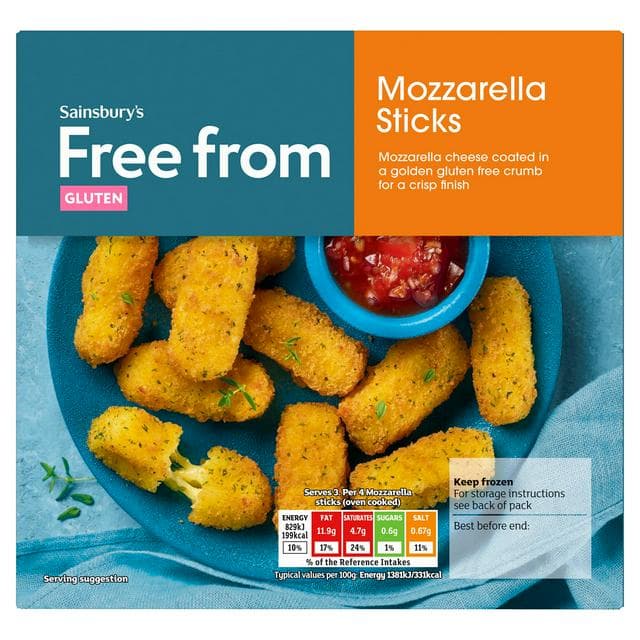 Sainsbury's Free From Mozzarella Sticks 180g - gallery image 1