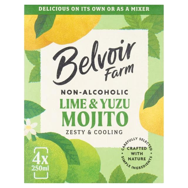 Belvoir Farm Non-Alcoholic Lime & Yuzu Mojito 4 x 250ml - gallery image 1