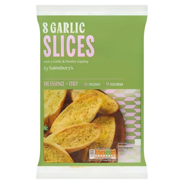 Sainsbury's Garlic Slices with a Parsley Topping x8 235g - gallery image 1