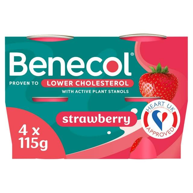 Benecol Strawberry Yogurt 4x115g - gallery image 1