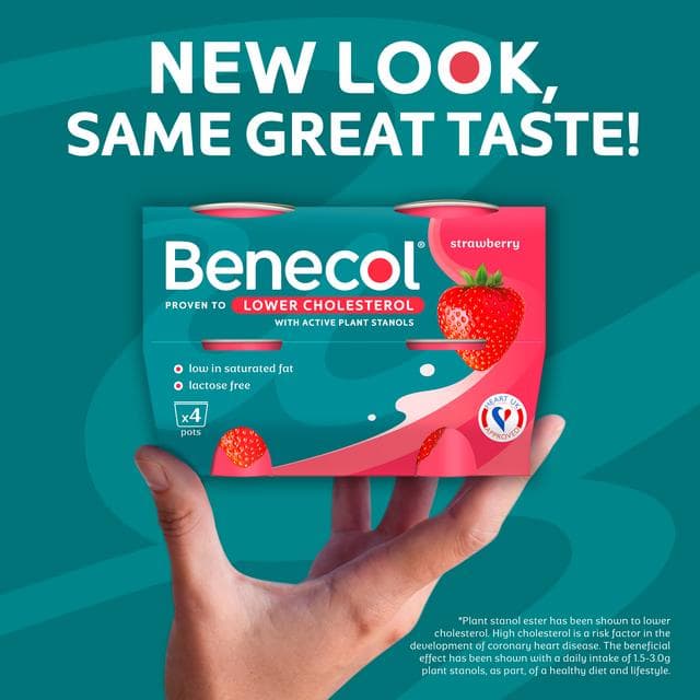 Benecol Strawberry Yogurt 4x115g - gallery image 2
