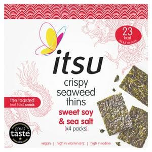 itsu 4 x 5g Sweet Soy & Sea Salt Multipack Crispy Seaweed Thins