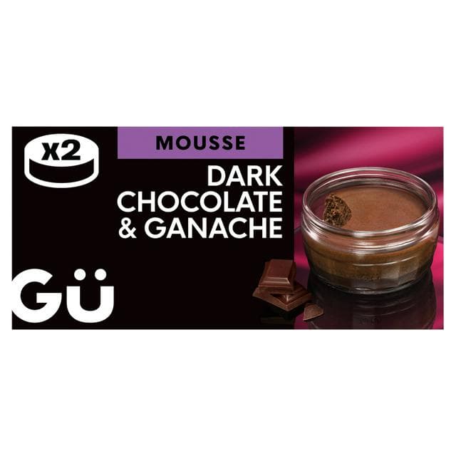 Gü Dark Chocolate Mousse with Ganache Desserts 2 x 70g - gallery image 1