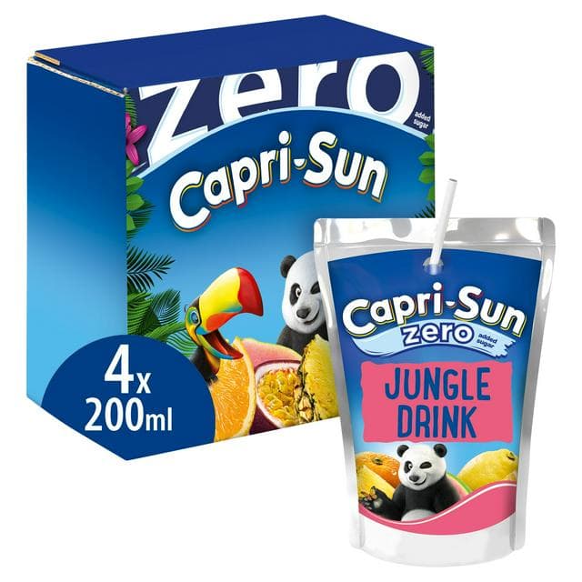 Capri Sun 4 x 200ml Zero Jungle Kids Juice Drink - gallery image 1