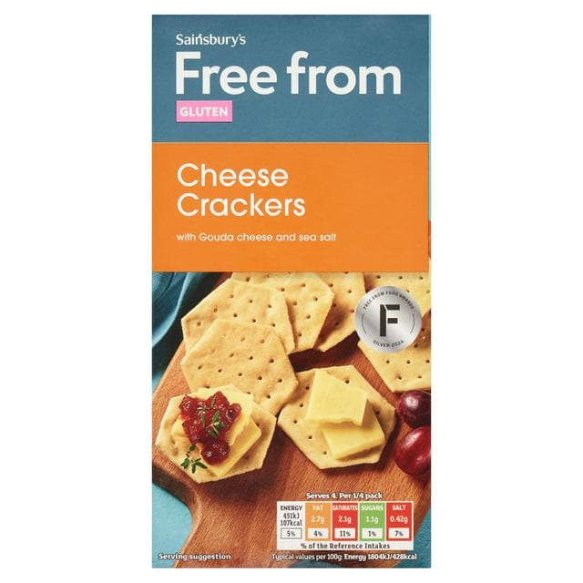 Sainsbury's Free From Cheese Crackers 100g - gallery image 1