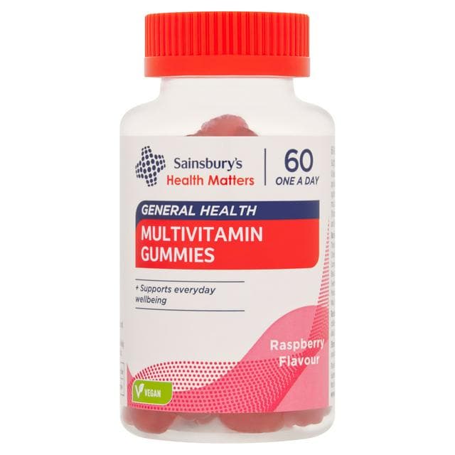 Sainsbury's Health Matters General Health Raspberry Flavour Multivitamin Gummies One a Day x60 - gallery image 1