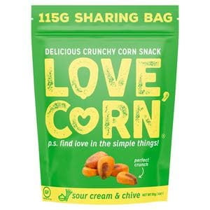 Love Corn Sour Cream & Chive Flavour Delicious Crunchy Corn 115g