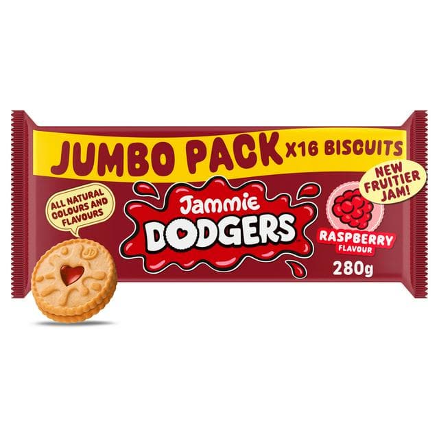 Jammie Dodgers 16 Raspberry Flavour Biscuits Jumbo 280g - gallery image 1