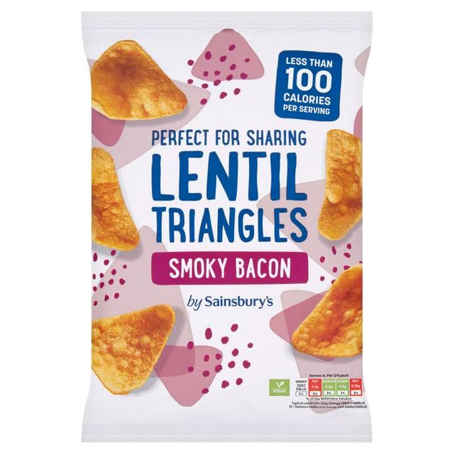 Sainsbury's Smoky Bacon Lentil Triangles 85g - gallery image 1