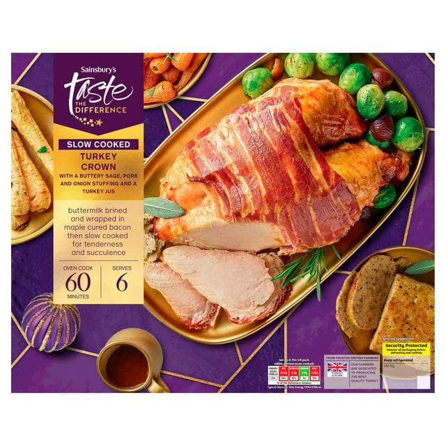 Sainsbury's Slow Cooked British Turkey Crown with Streaky Bacon & Stuffing, Taste the Difference 2.4kg - gallery image 1
