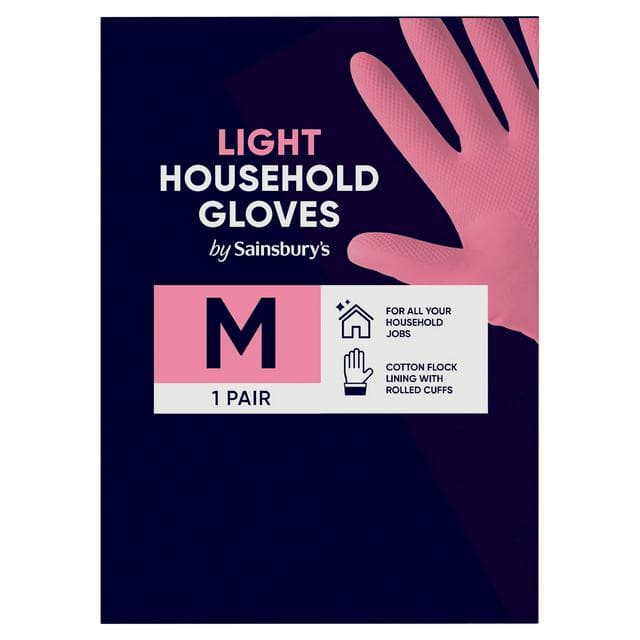 Sainsbury's Light Household Gloves M 1 Pair - gallery image 1