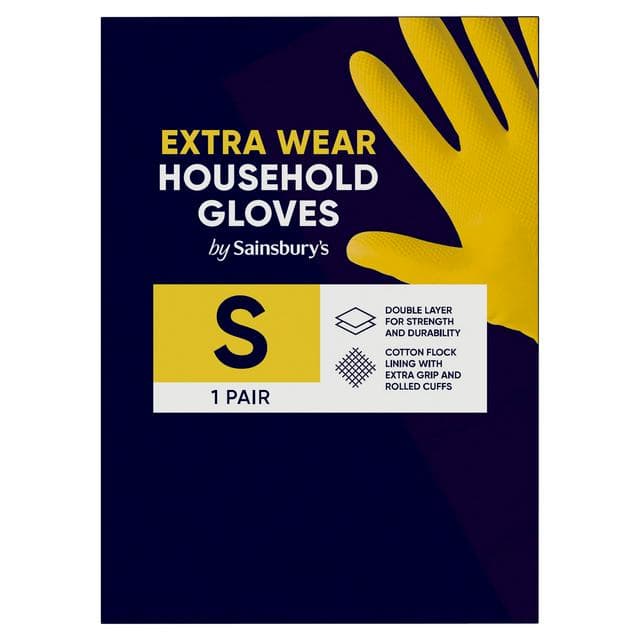 Sainsbury's Extra Wear Household Gloves S 1 Pair - gallery image 1