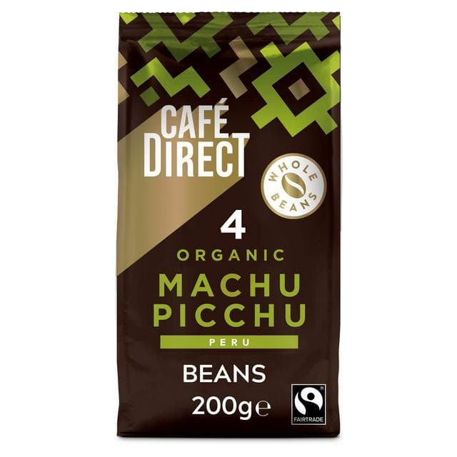 Cafedirect 4 Organic Machu Picchu Peru Coffee Beans 200g - gallery image 1