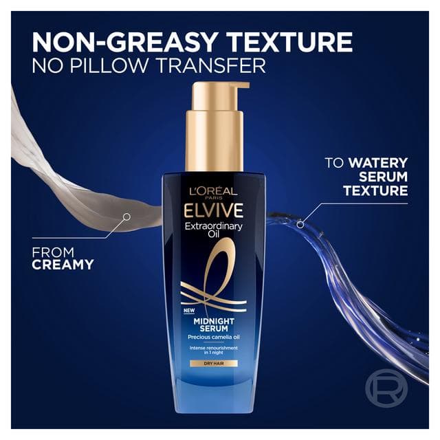L'Oréal Paris Elvive Extraordinary Oil Midnight Serum for Dry Hair 100ml - gallery image 2