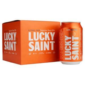 Lucky Saint Hazy IPA 0.5% Low Alcohol Can 4 x 330ml