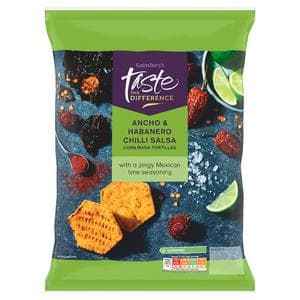 Sainsbury's 150g Ancho & Habanero Chilli Salsa Corn Masa Tortilla Chips, Taste the Difference