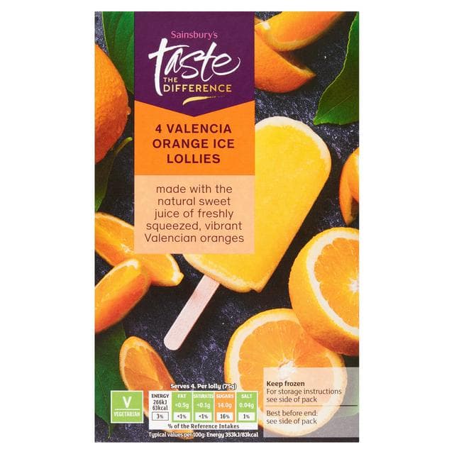 Sainsbury's Valencia Orange Lollies, Taste the Difference x4 - gallery image 1