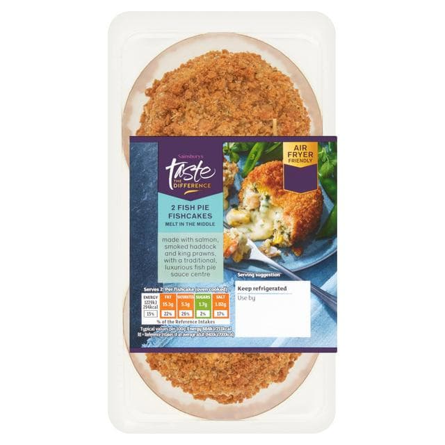 Sainsbury's 2 x Melting Middle Fish Pie Fishcakes, Taste the Difference 290g - gallery image 1
