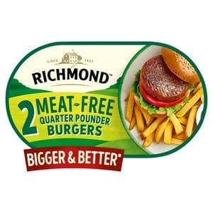 Richmond Vegan & Vegetarian Quarter Pounder Burgers x2 227g