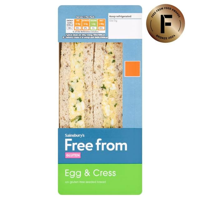 Sainsbury's Free From Egg & Cress Sandwich - gallery image 1