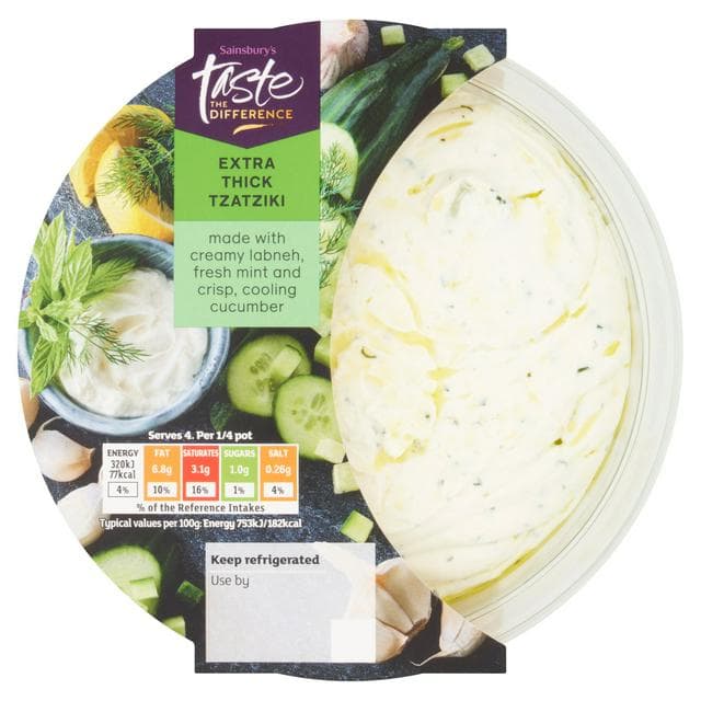 Sainsbury's Extra Thick Tzatziki, Taste the Difference 170g - gallery image 1