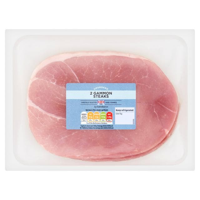 Sainsbury's Unsmoked Gammon Steaks x2 450g - gallery image 1
