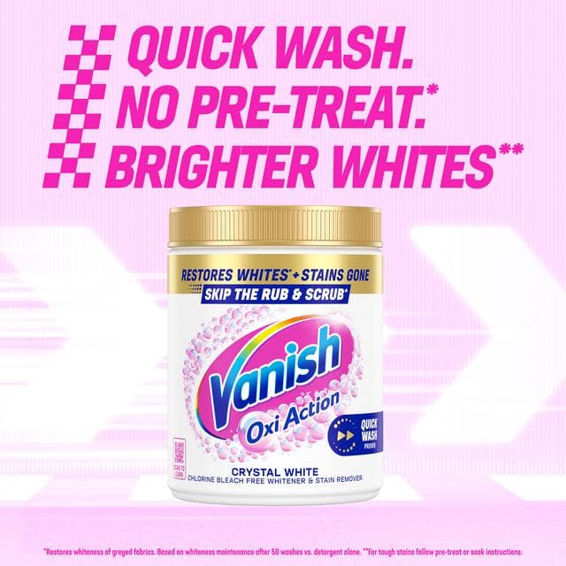 Vanish Gold Oxi Action Laundry Stain Remover Powder For Whites 850g - gallery image 2
