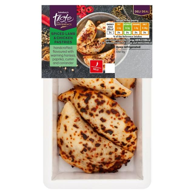 Sainsbury's Spiced Lamb & Chicken Pastries, Limited Edition, Taste the Difference 100g - gallery image 1