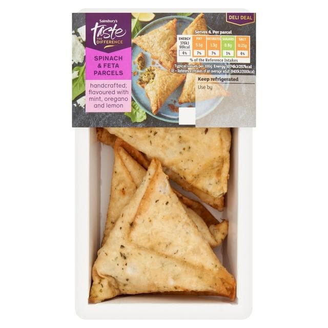 Sainsbury's Spinach & Feta Parcels Summer Edition, Taste the Difference 140g - gallery image 1