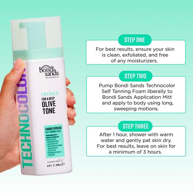 Bondi Sands Technocolor 1 Hour Express Self Tanning Foam Emerald 200ml - gallery image 6