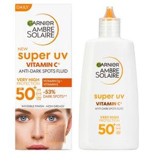 Garnier Ambre Solaire 40ml Super UV SPF 50+ Vitamin C Face Fluid Sun Cream