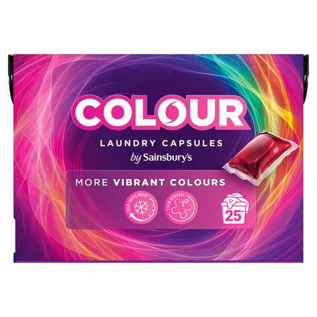 Sainsbury's Bio Colour Laundry Capsules 25 Washes - gallery image 1