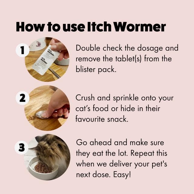 Itch Wormer Cat Worm Tablet Treatment Pack x2 - gallery image 3