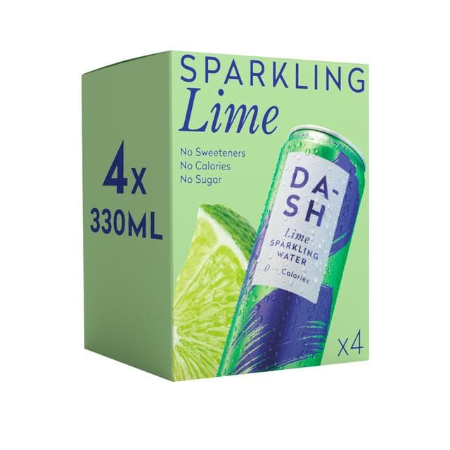 Dash Lime Sparkling Water 4 x 330ml - gallery image 2