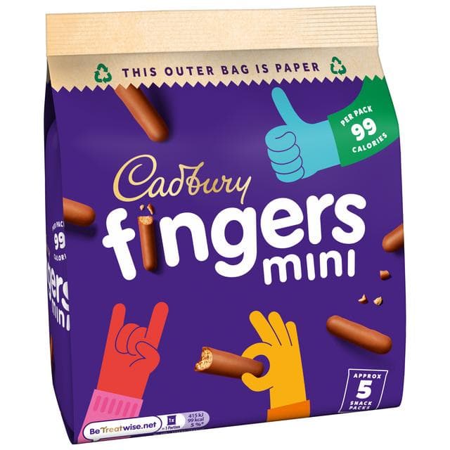 Cadbury Mini Fingers 5 x 19.3g Multipack Chocolate Biscuits - gallery image 4