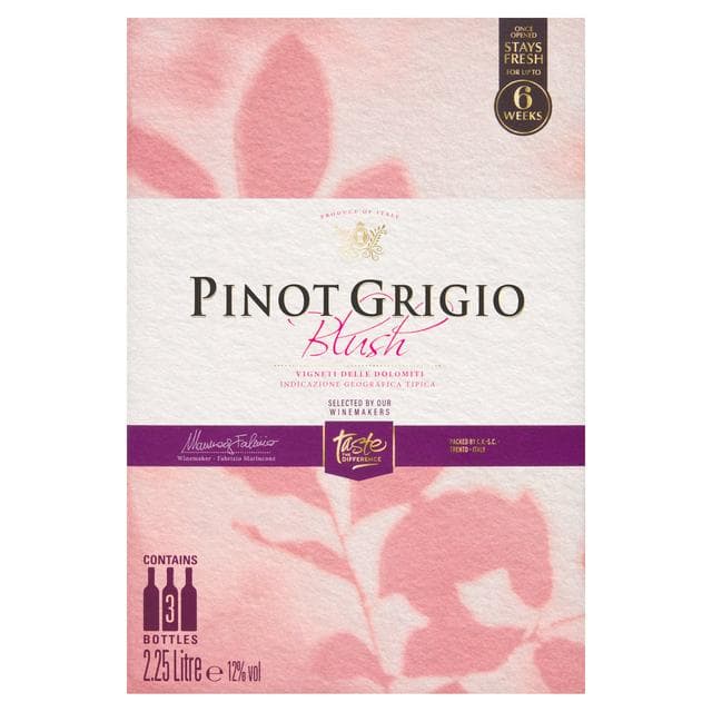 Sainsbury's Pinot Grigio Blush Rose Boxed Wine, Taste the Difference 225cl - gallery image 1