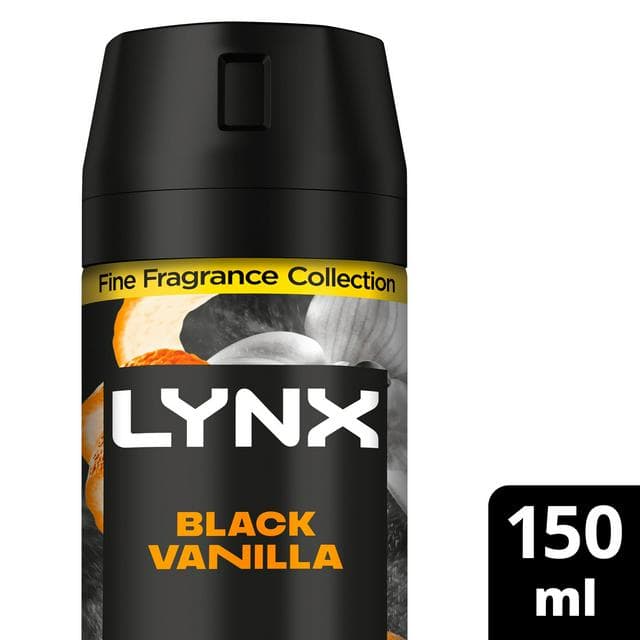 Lynx Black Vanilla 72h Fine Fragrance Deodorant Body Spray for Men 150ml - gallery image 1