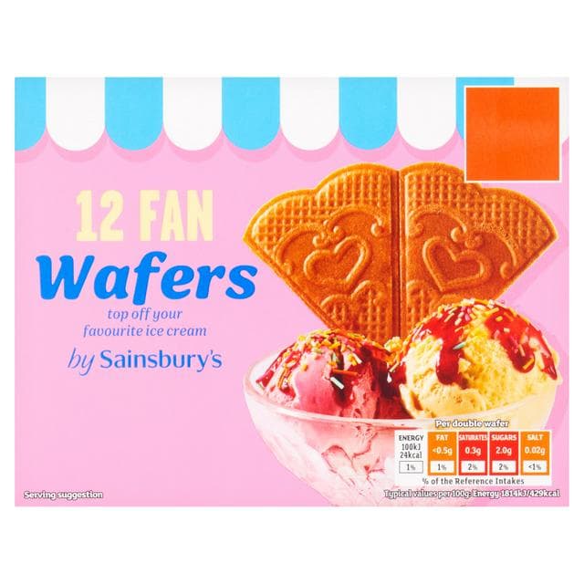 Sainsbury's Fan Wafers x12 - gallery image 1