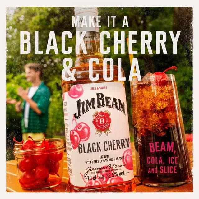 Jim Beam Black Cherry Liqueur Infused with Kentucky Straight Bourbon Whiskey 70cl - gallery image 5
