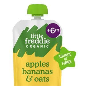 Little Freddie Organic Apples, Bananas & Oats Baby Food Pouch 6+ Months 100g